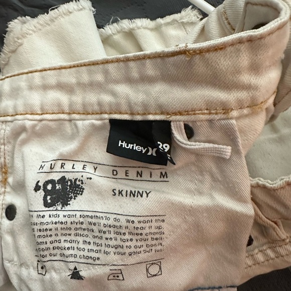 Hurley White Denim Women Shorts - Picture 4 of 4